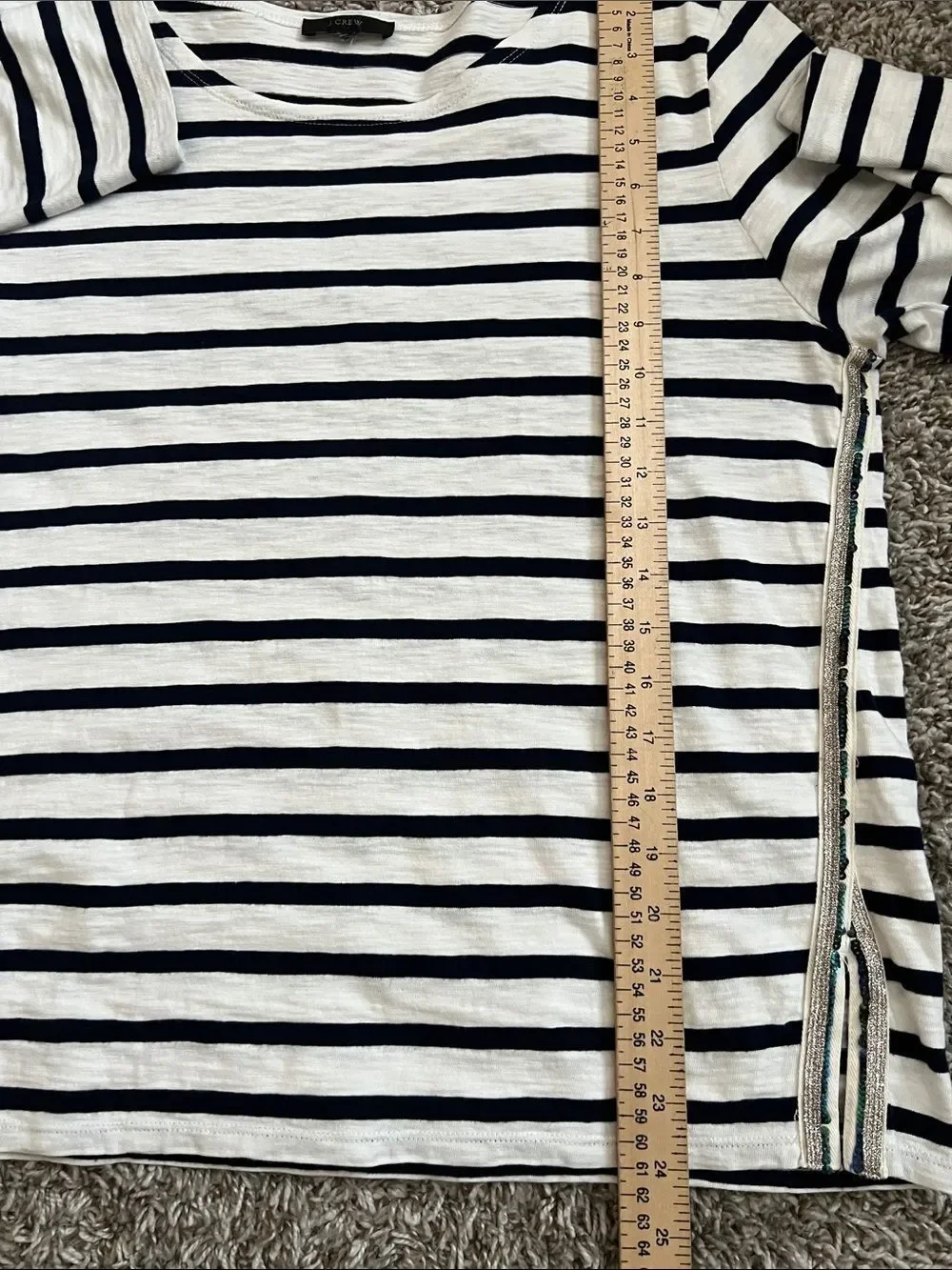 EUC J.CREW Striped 3/4 Sleeve White/Black Size Unknown